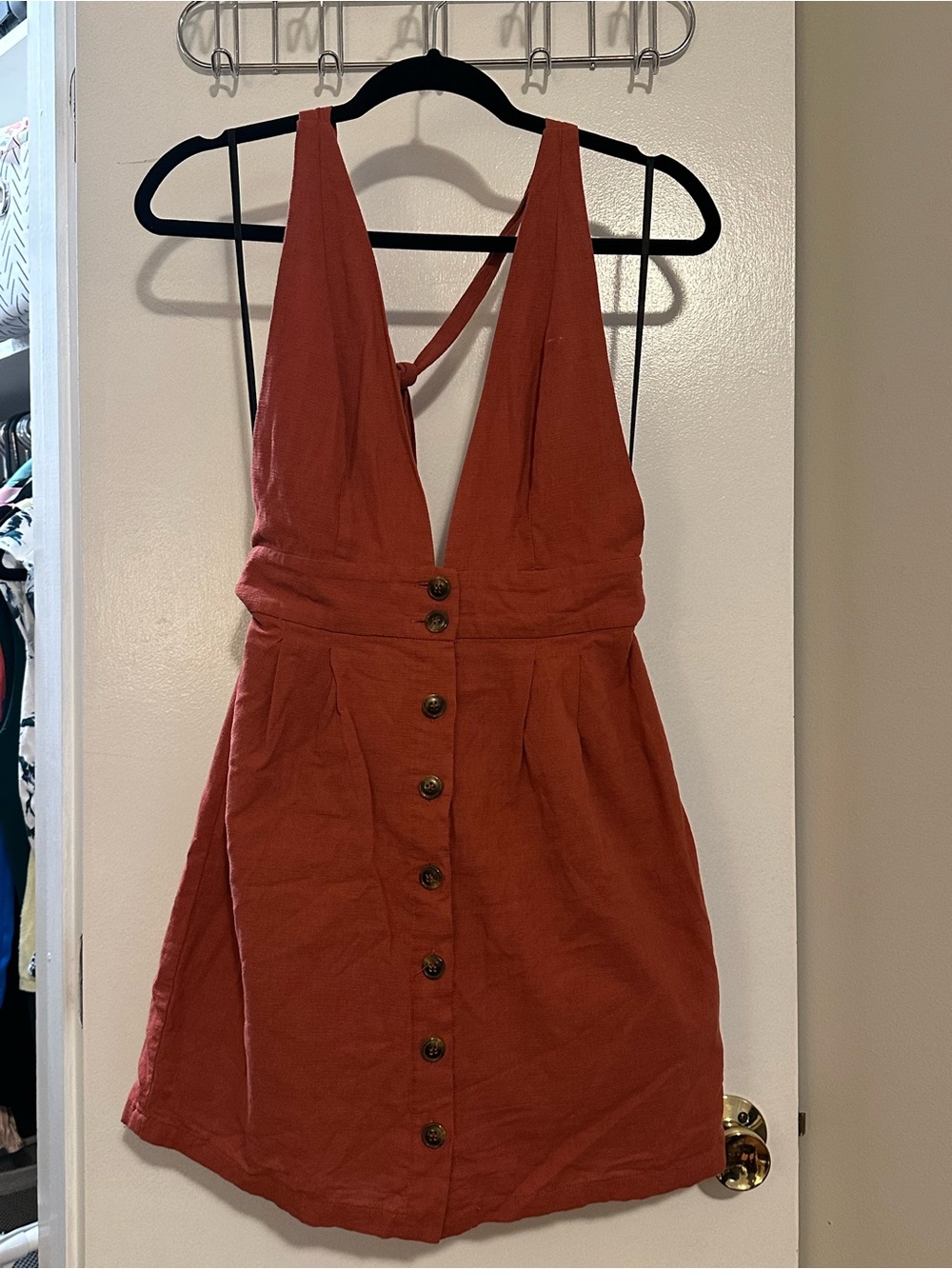 Forever 21 Rust Button-Front Mini Dress